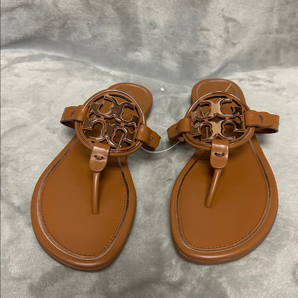Tory Burch Metal Miller Soft Leather Sandals Size 8.5 - Picture 3 of 7